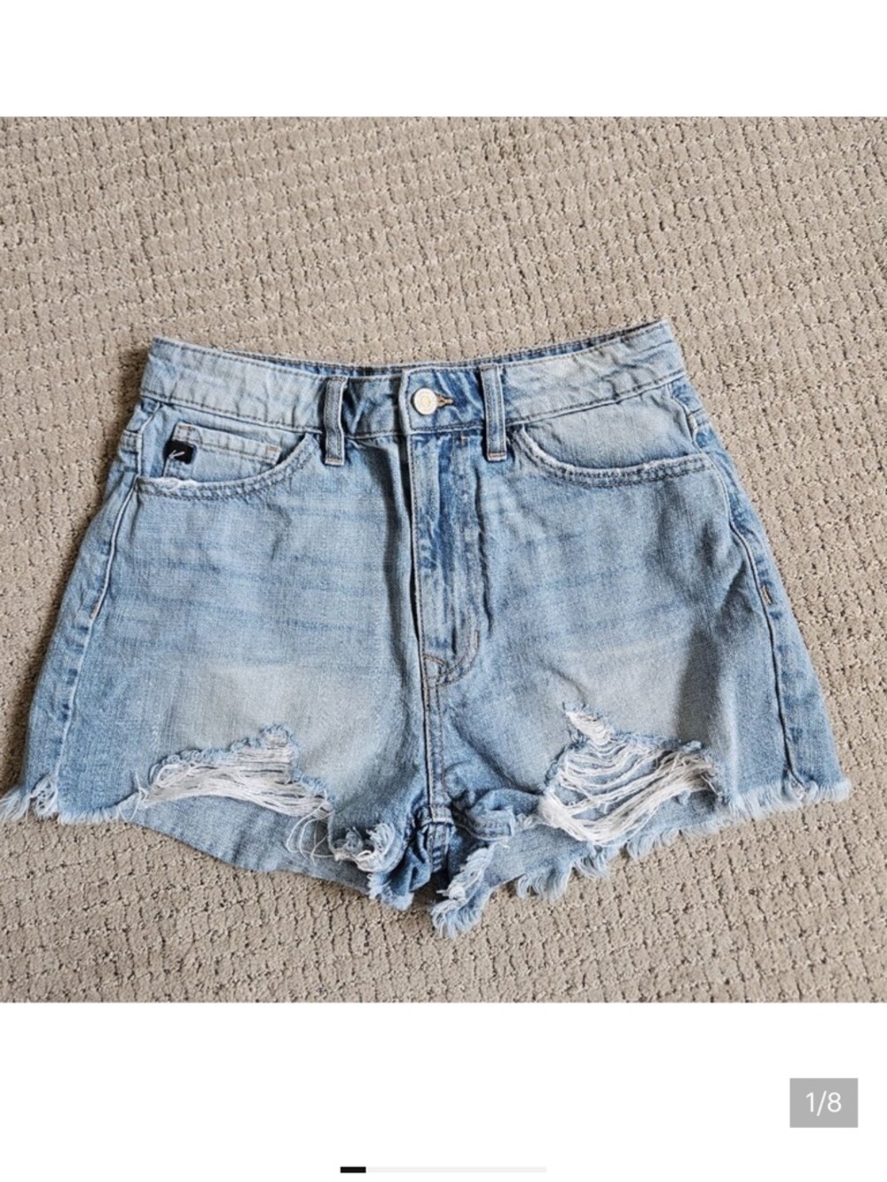 KanCan Shorts Womens Small 27" Waist Cutoff Cotton No Stretch Light Denim
